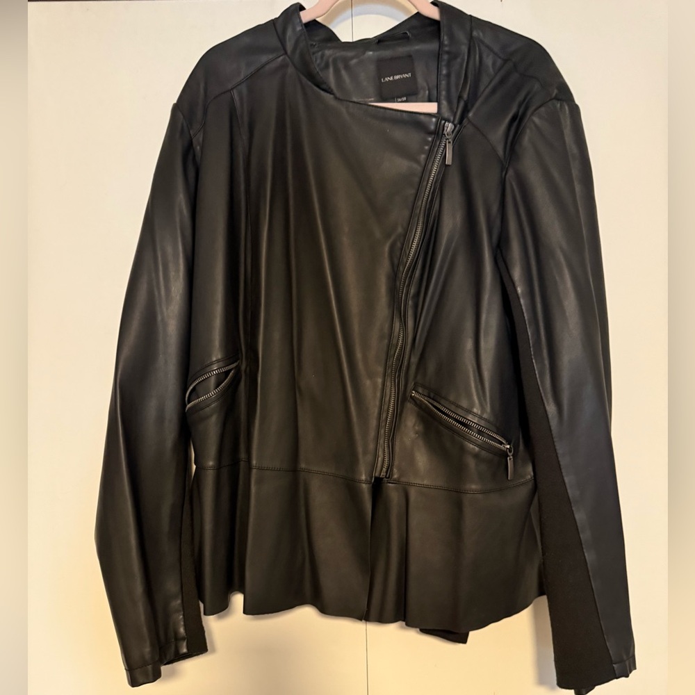 Lane Bryant vegan leather moto jacket 26/28